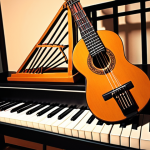 **Prompt 1: The Soul of Music: Skill Meets Knowledge**
    A passionate music composer, perhaps with South Asian features, immersed in their art. The scene combines traditional and modern musical elements: a classical sitar and tabla are gracefully positioned near a modern piano and a laptop displaying a Digital Audio Workstation (DAW). Vibrant, abstract energy, representing innate talent and the 'soul' (روح) of music, flows from the composer's hands, connecting to the instruments. In the background, subtle, blurred academic symbols or books hint at foundational knowledge, but the primary focus is on the dynamic, evolving artistic expression and continuous learning, illuminated by soft, warm lighting.